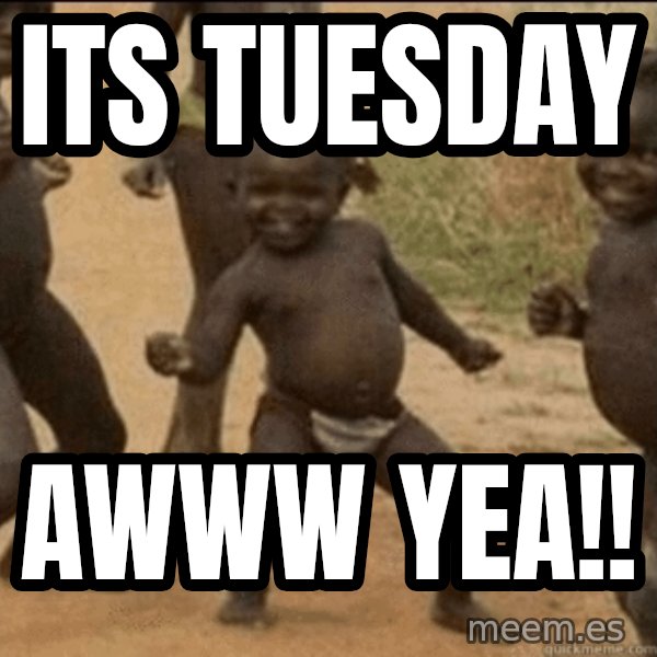 Third World Success meme: its tuesday / awww yea!!