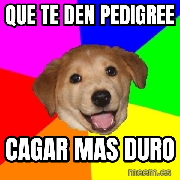 Advice Dog meme: Que te den pedigree / cagar mas duro