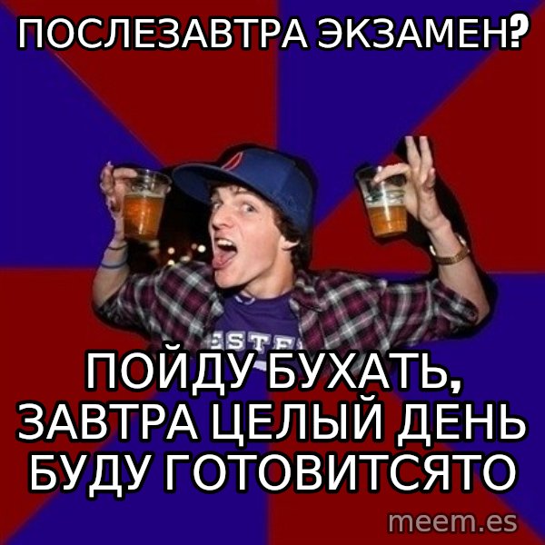 Sunny Student meme: Послезавтра экзамен? / пойду бухать, завтра целый день буду готовитсято