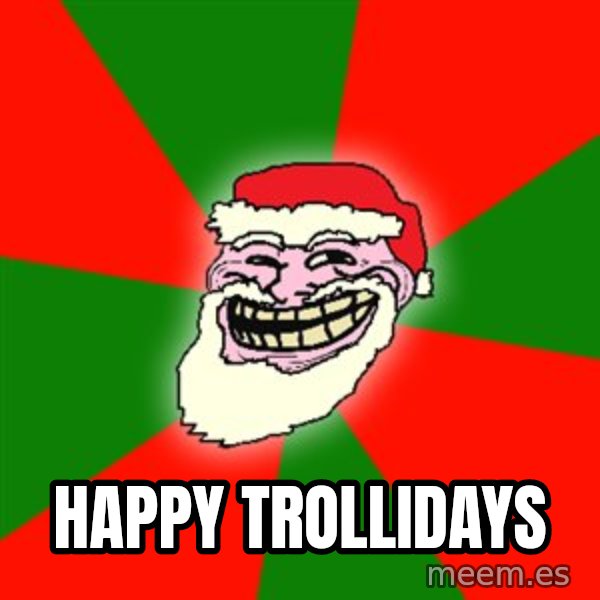 Santa Claus Troll Face meme: Happy Trollidays