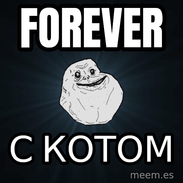 Forever Alone meme: forever / с котом