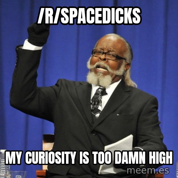 Rent Is Too Damn High meme: /r/spacedicks / my curiosity is too damn high