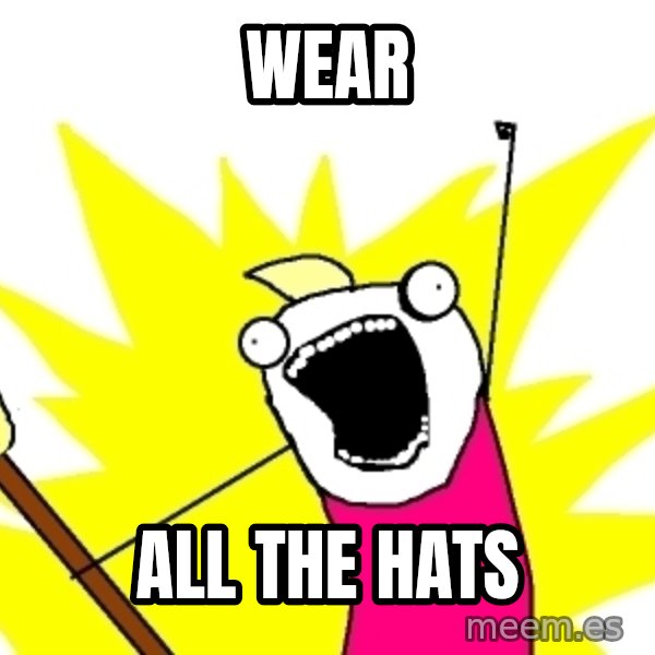 X ALL THE THINGS meme: WEAR / ALL THE HATS