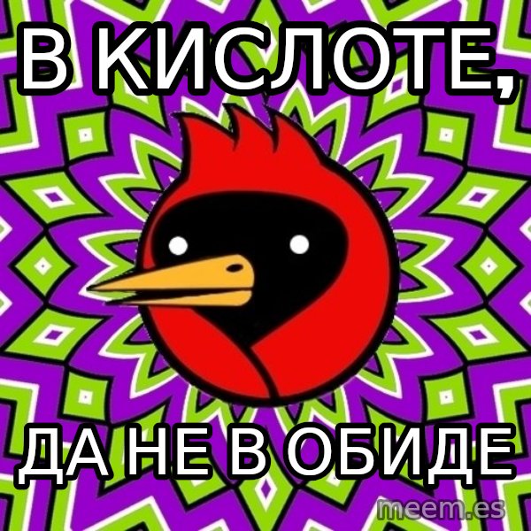 Omsk Crow meme: В КИСЛОТЕ, / да не в обиде