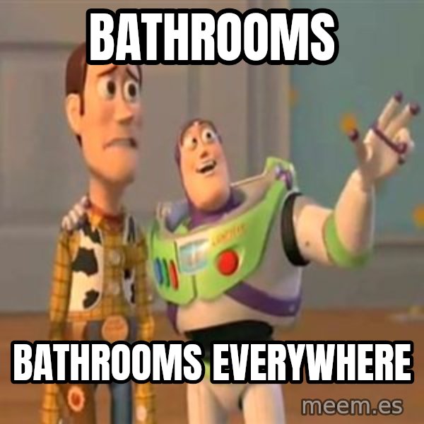 X, X Everywhere  meme: Bathrooms / bathrooms everywhere