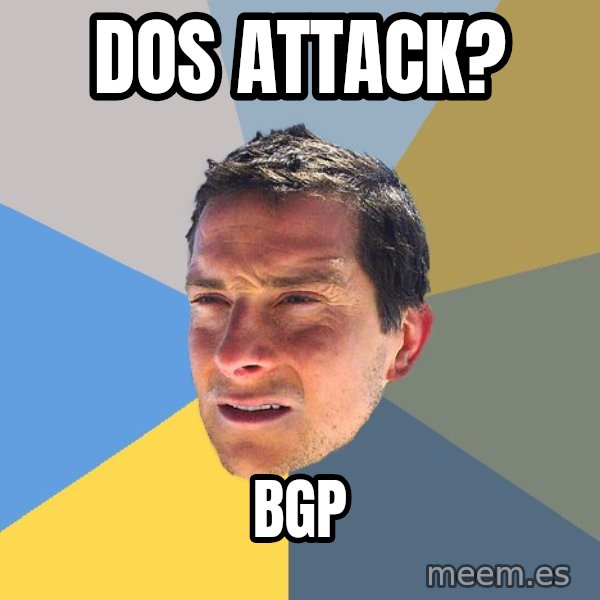Bear Grylls meme: DOS ATTACK? / BGP