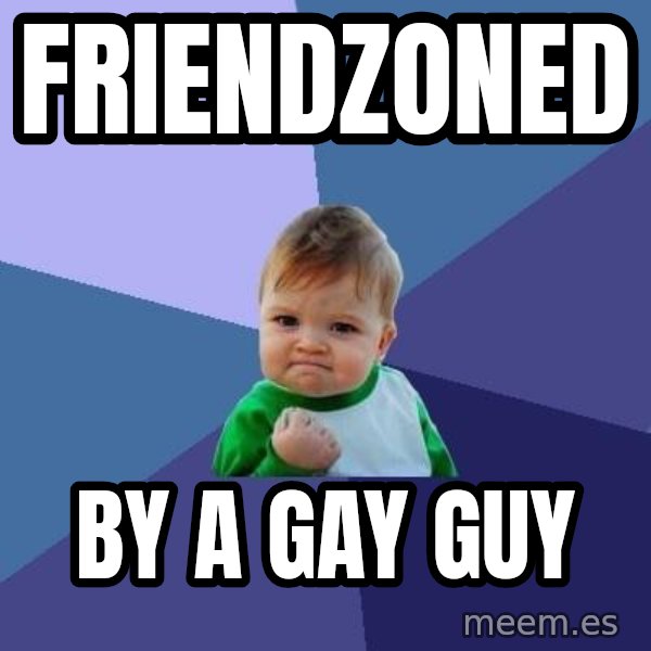 Success Kid meme: Friendzoned / By a gay guy