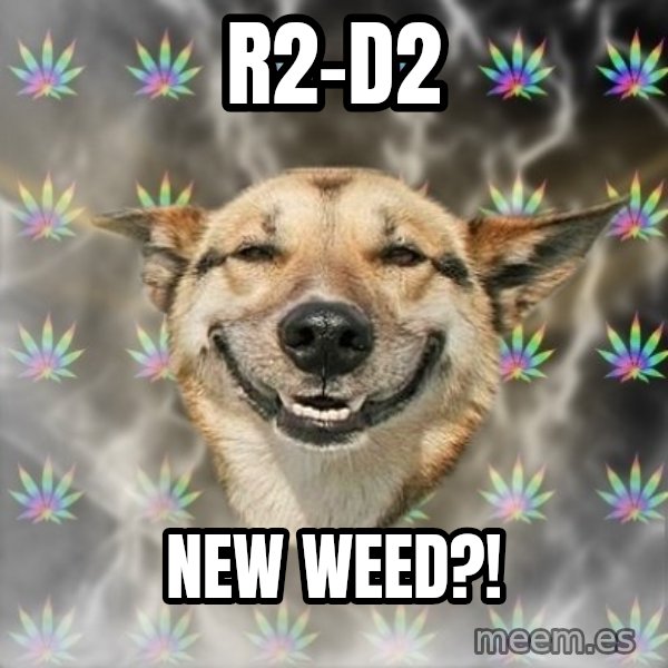 Stoner Dog meme: R2-D2 / new weed?!