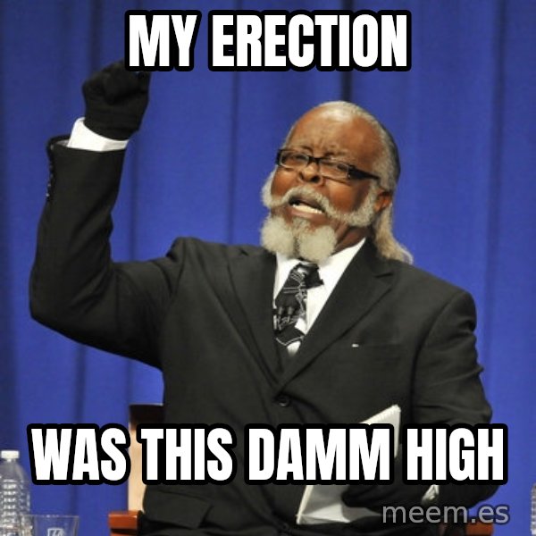 Rent Is Too Damn High meme: My erection / was this damm high
