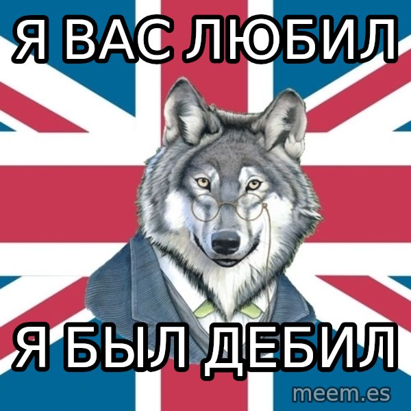 Sir Courage Wolf Esquire meme: Я вас любил / Я был дебил