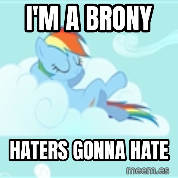 My Little Pony meme: I'm a brony / haters gonna hate