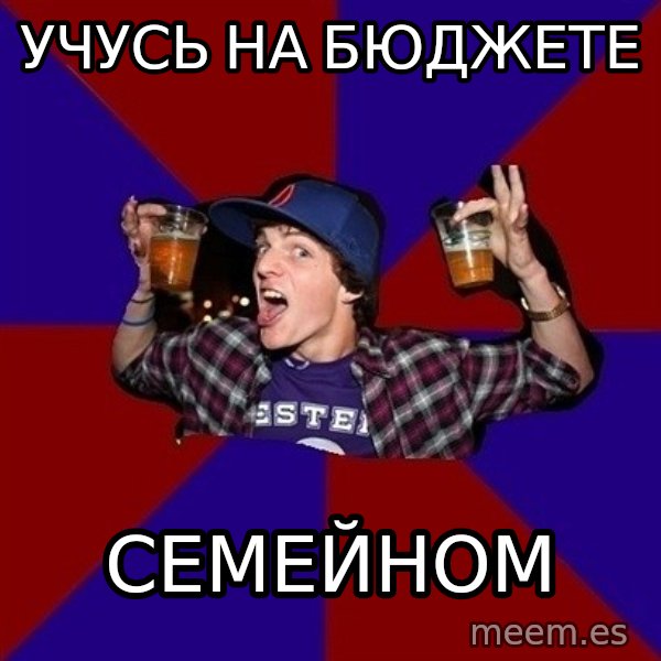Sunny Student meme: учусь на    бюджете / семейном