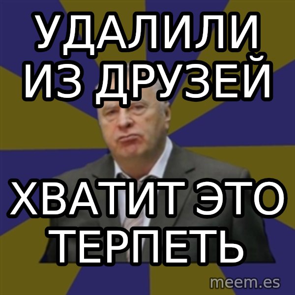 Vladimir Zhirinovsky meme: удалили из друзей / хватит это терпеть