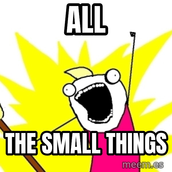 X ALL THE THINGS meme: all / the small things