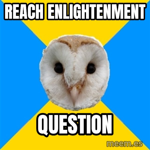 Bipolar Owl meme: reach enlightenment / question