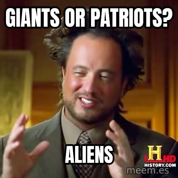 Giorgio A Tsoukalos Hair meme: Giants or patriots? / aliens