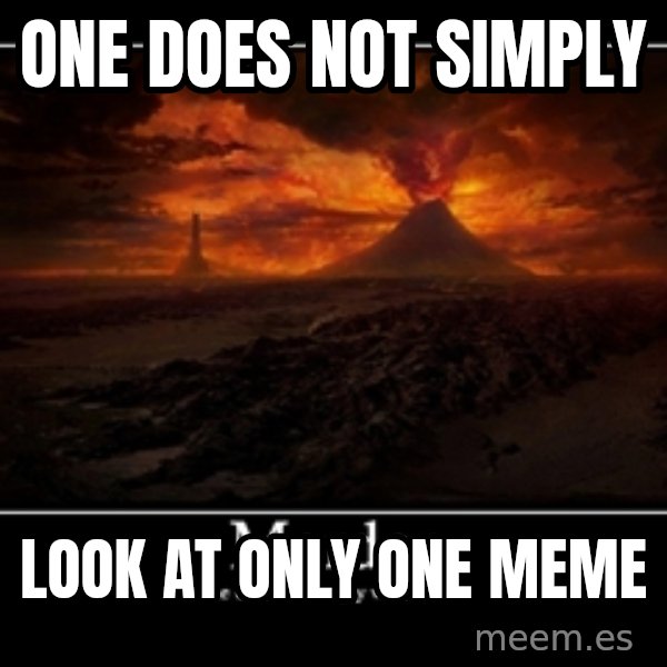 One Does Not Simply meme: ONE DOES NOT SIMPLY / LOOK AT ONLY ONE MEME