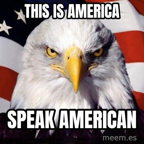 American Pride Eagle meme: This is america / speak american