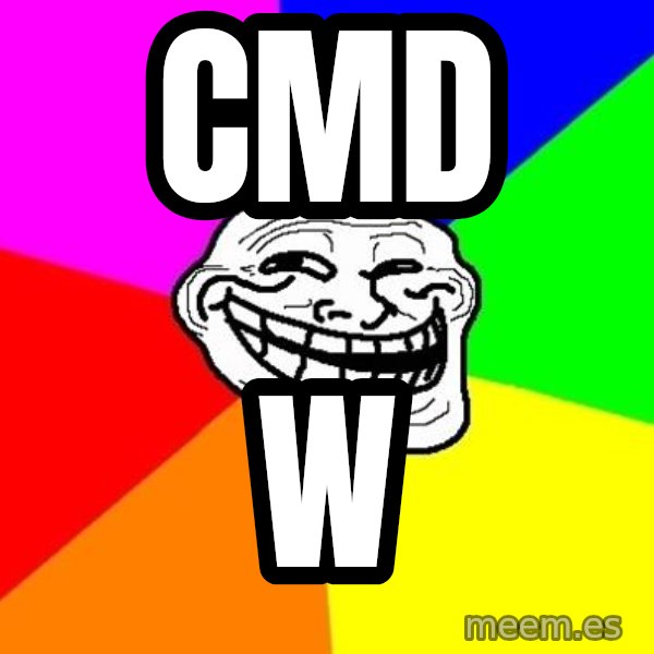 Trollface meme: CMD / W