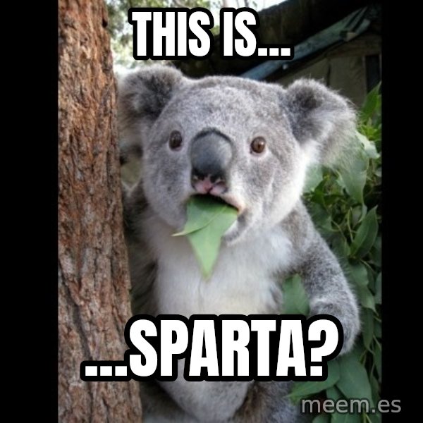 Koala can't believe it meme: THIS IS... / ...SPARTA?