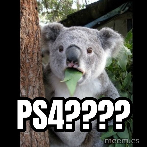 Koala can't believe it meme: PS4????