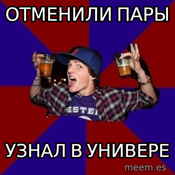 Sunny Student meme: отменили   пары / узнал в  универе