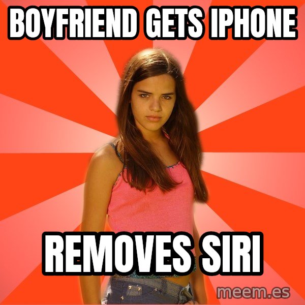 Jealous Girl meme: boyfriend gets iphone / removes siri