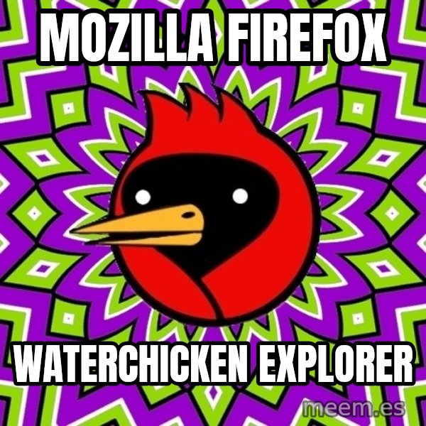 Omsk Crow meme: mozilla firefox / waterchicken explorer