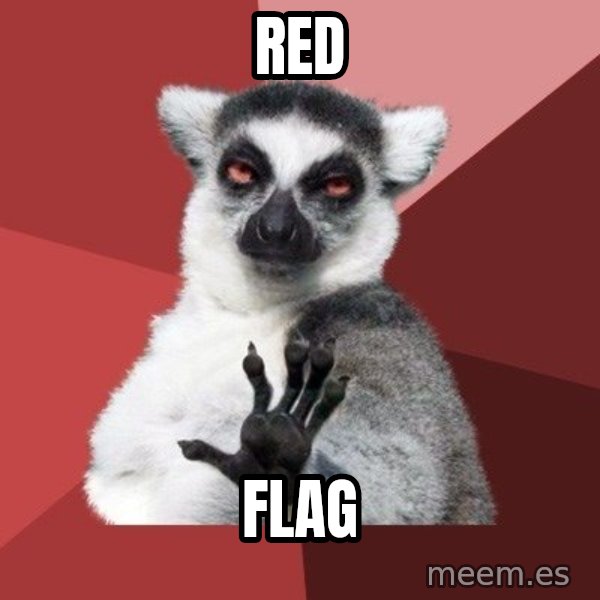 Chill Out Lemur meme: RED / flag