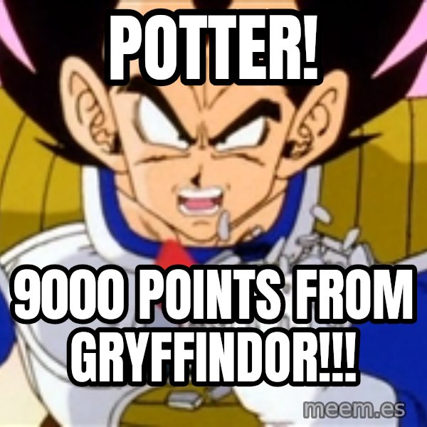 Over 9000 meme: Potter! / 9000 points from gryffindor!!!