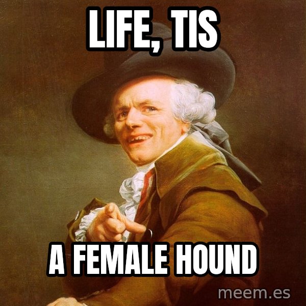 Joseph Ducreux meme: life, tis / a female hound