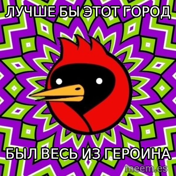 Omsk Crow meme: ЛУЧШЕ БЫ ЭТОТ ГОРОД / БЫЛ ВЕсЬ ИЗ ГЕРОИНА