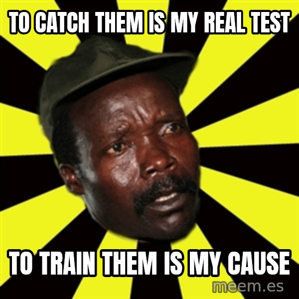 KONY THE PIMP meme: To catch them is my real test / to train them is my cause