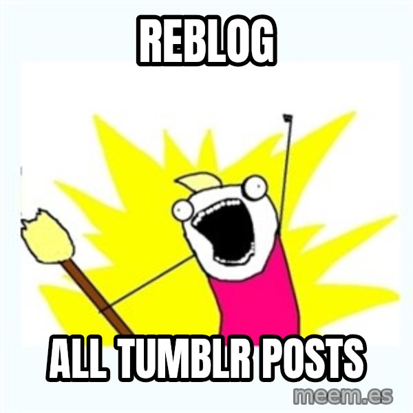 All the things meme: Reblog / All tumblr posts