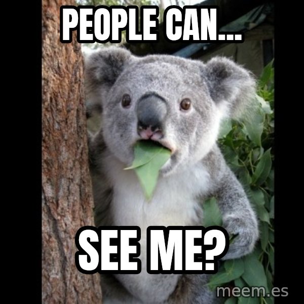 Koala can't believe it meme: People can... / See me?