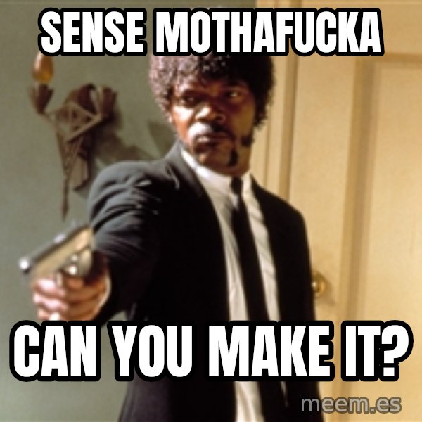 Samuel L Jackson meme: Sense mothafucka / can you make it?