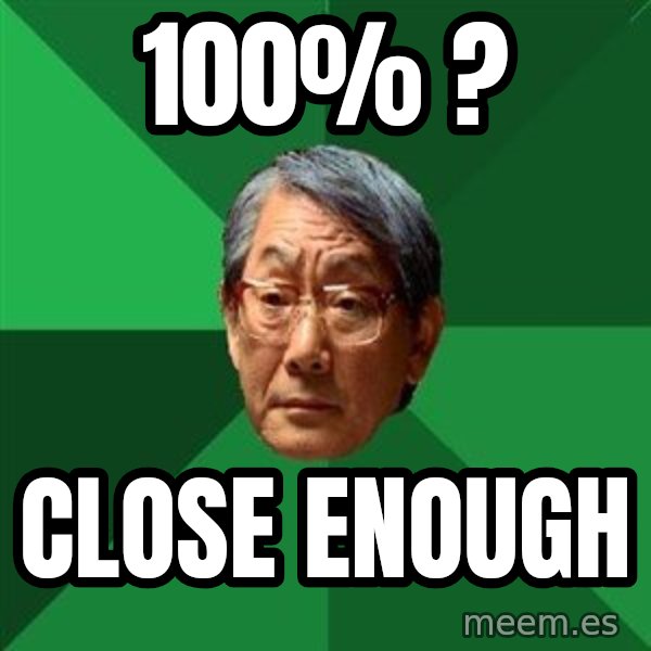 High Expectations Asian Father meme: 100% ? / Close enough
