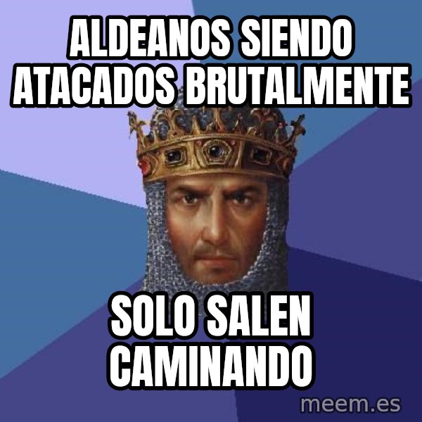 Age Of Empires meme: aldeanos siendo atacados brutalmente / solo salen caminando