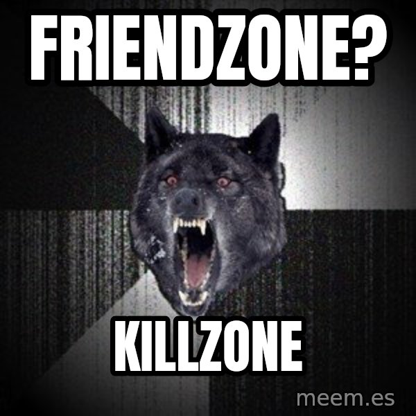 Insanity Wolf meme: friendzone? / killzone