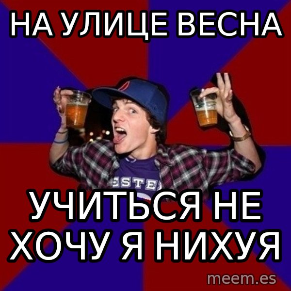 Sunny Student meme: на улице весна / учиться не хочу я нихуя