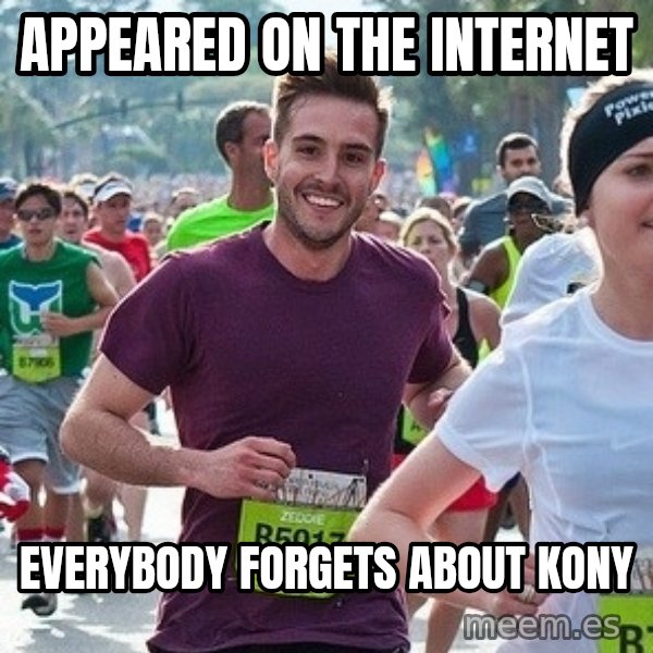 Ridiculously photogenic guy (Zeddie) meme: Appeared on the internet / Everybody forgets about kony