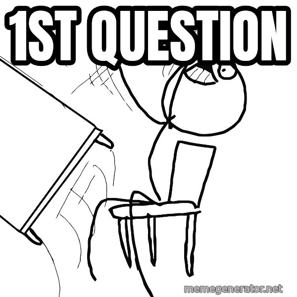 Desk Flip Rage Guy meme: 1st Question