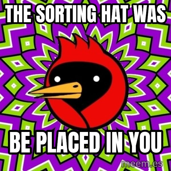Omsk Crow meme: The Sorting Hat was / be placed in YOU