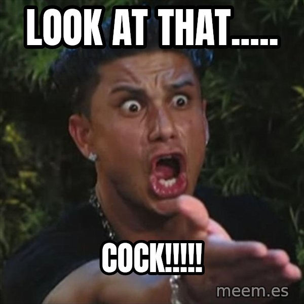 Pauly D meme: LOOK AT THAT..... / COCK!!!!!