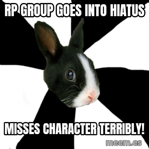 Roleplaying Rabbit meme: RP group goes into HIATUS / Misses character terribly!