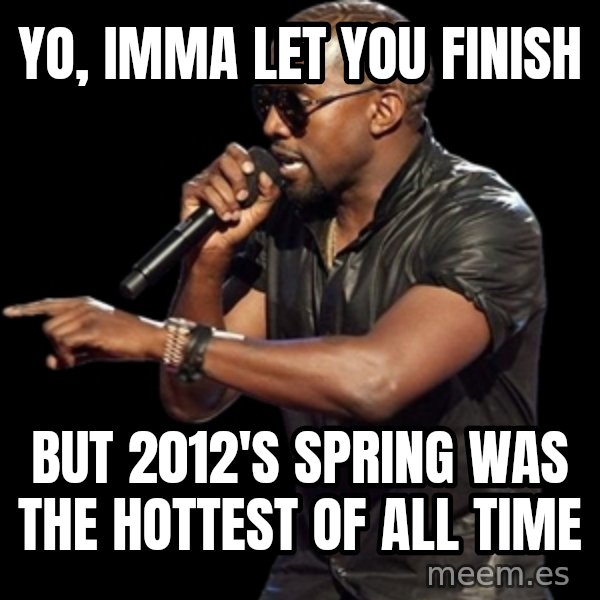 Kanye West meme: Yo, imma let you finish / but 2012's spring was the hottest of all time