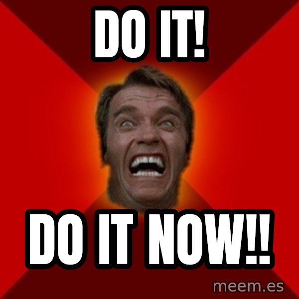 Angry Arnold meme: DO IT! / DO IT NOW!!