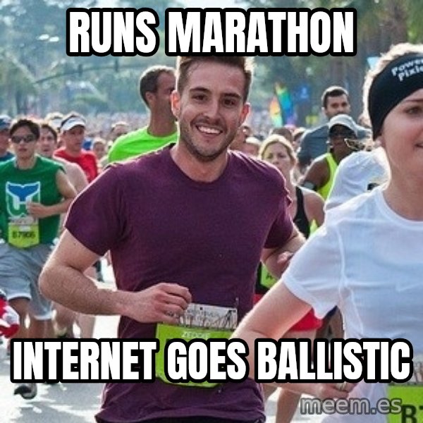 Ridiculously photogenic guy (Zeddie) meme: runs marathon / internet goes ballistic