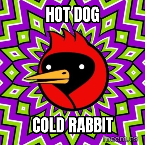 Omsk Crow meme: Hot dog / Cold rabbit