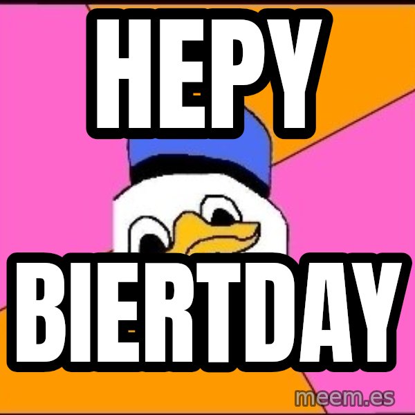 Uncle Dolan meme: hepy / biertday